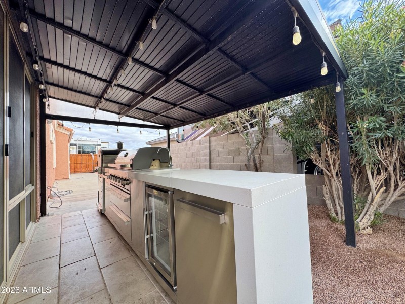 Covered outdoor kitchen