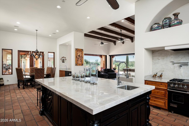 Island to Eating Area and Bar