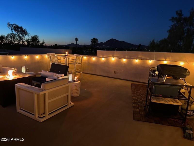 Roof Deck and Camelback at Night