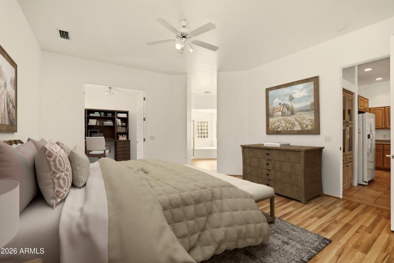 Looking toward sep. office/exercise room