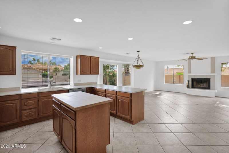 Butcher block top island