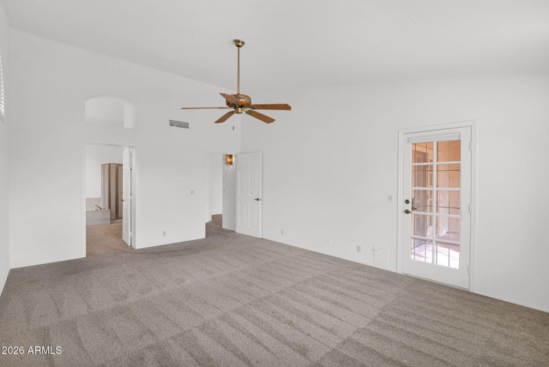 Primary bedroom patio door exit