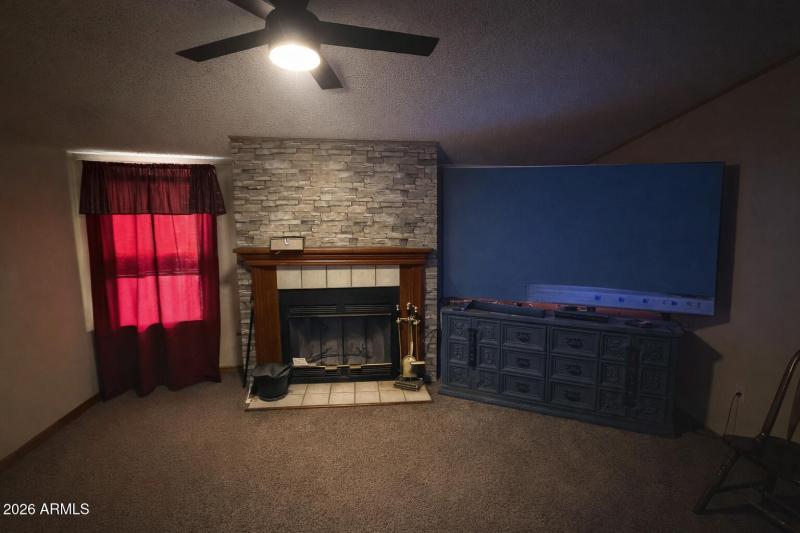 Living room with fireplace