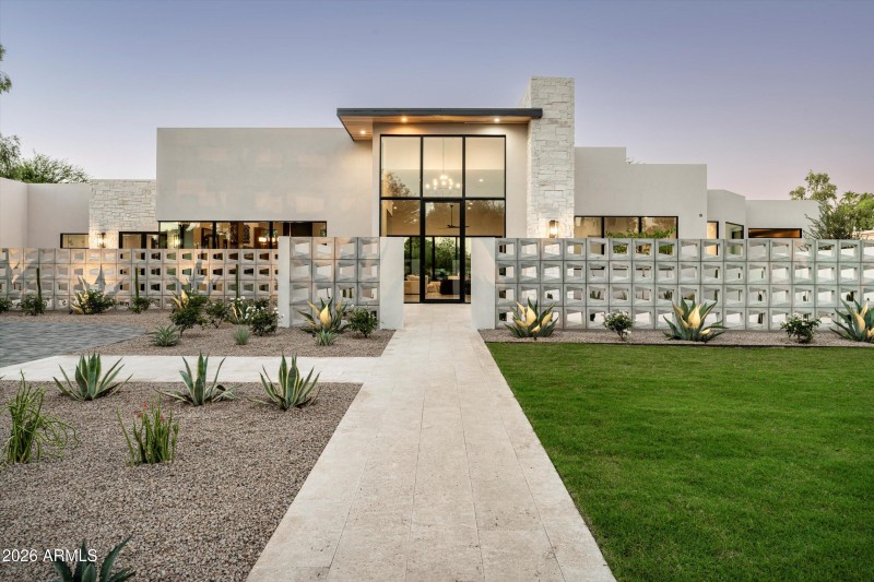 Front Walkway Elevation Twilight