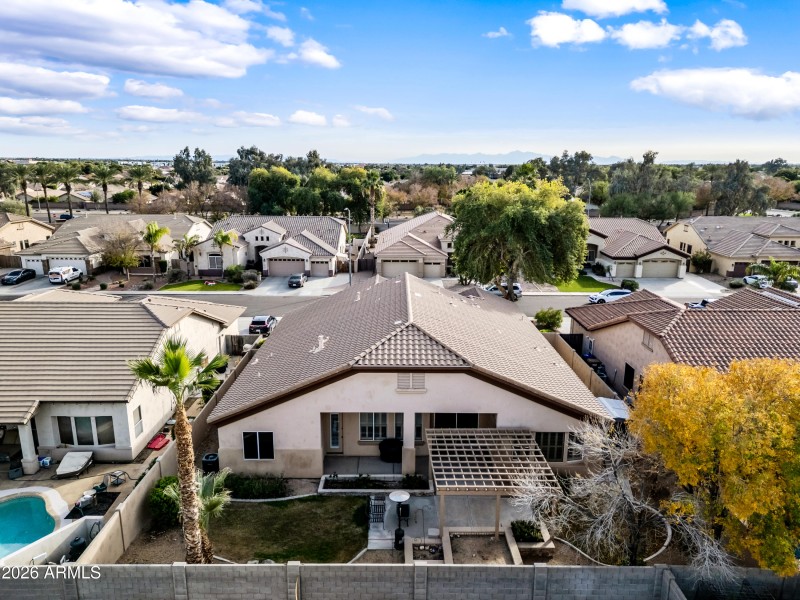 Nicely landscaped backyard