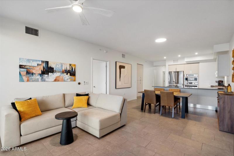 Living room to dining