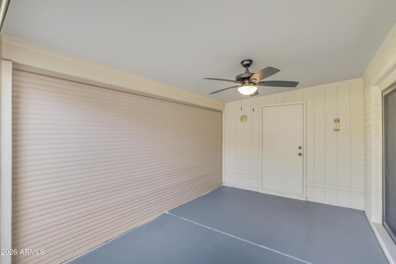 Back Patio with Shutters Down
