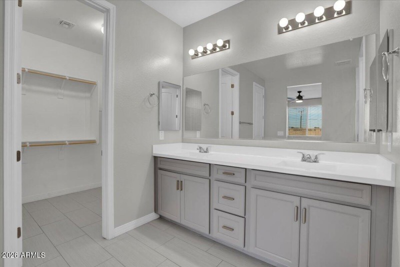 Main suite closet/dual sink