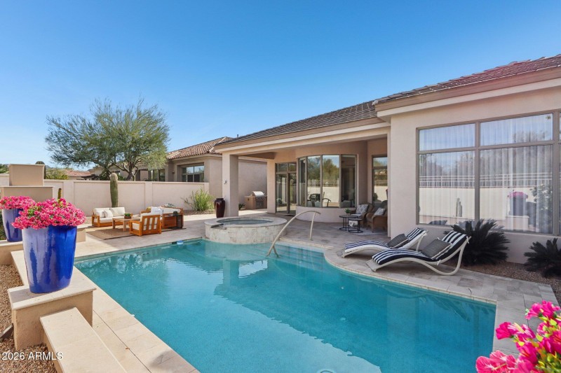 Backyard Patio, Pool, Seating Areas