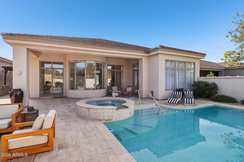 Backyard Patio, Pool, Seating Areas
