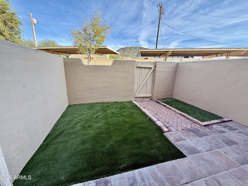 Private patio with Mountain View