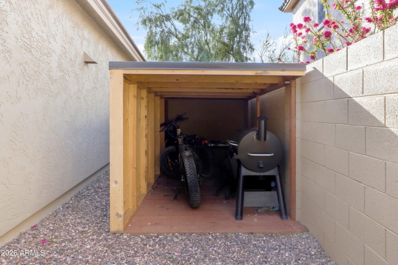 Storage Shed in Side Yard