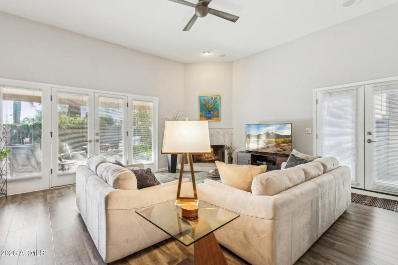 Living Area/Wood Burning Fireplace