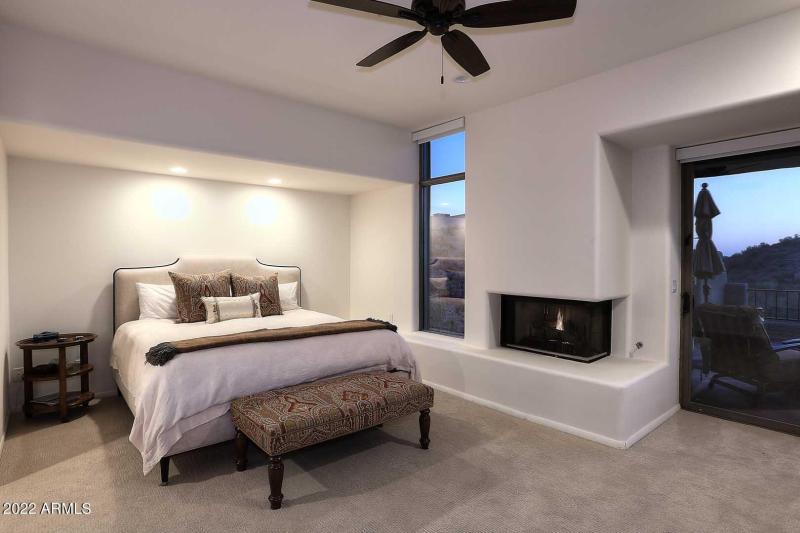 Night Primary with Fireplace