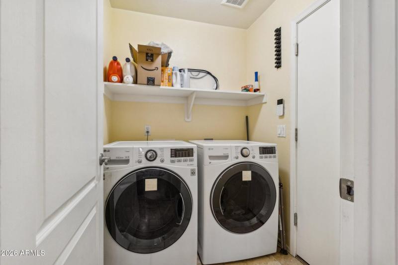 Laundry room off garage