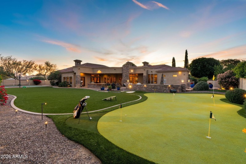 Backyard Putting Green and House