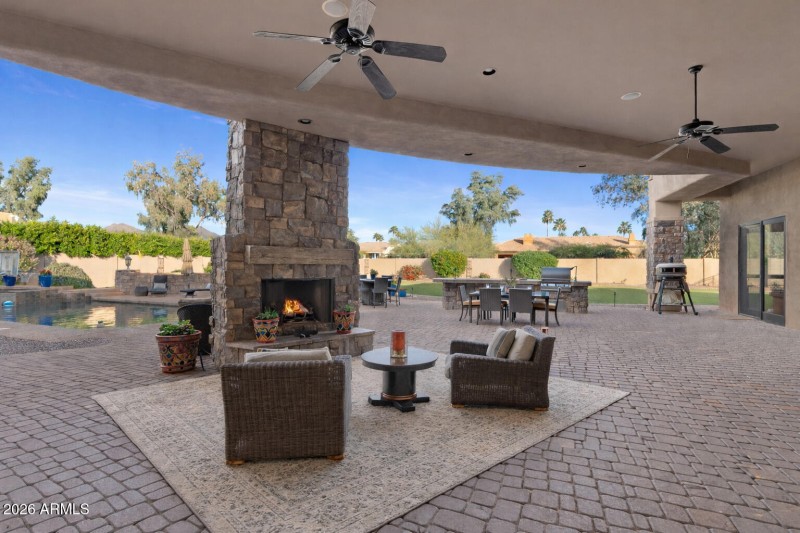 Covered Patio with Fireplace