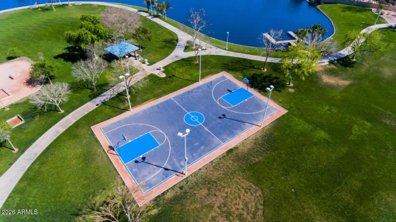 Basketball, Bocce ball courts at park