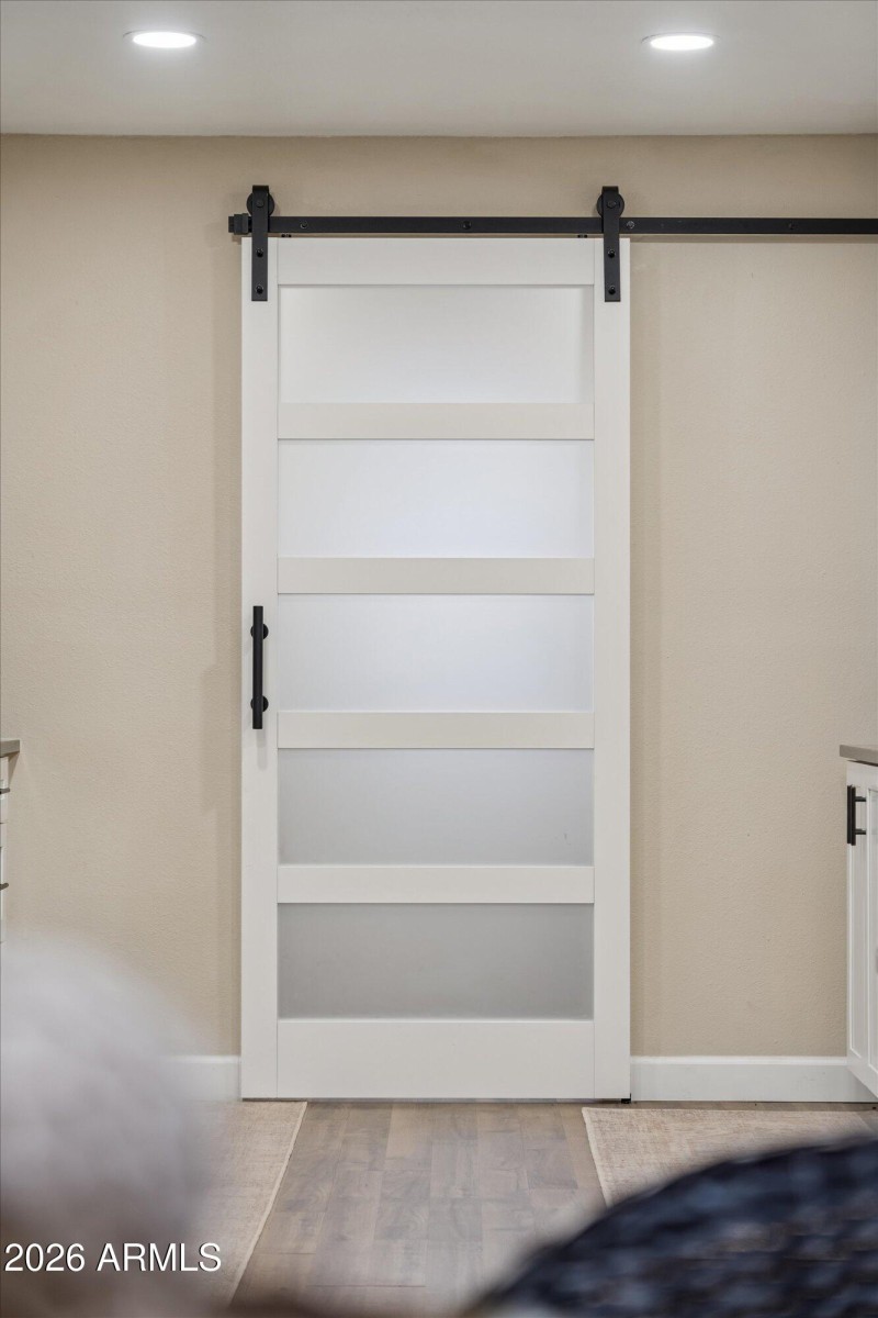 Pantry - Frosted Glass Sliding Barn Door