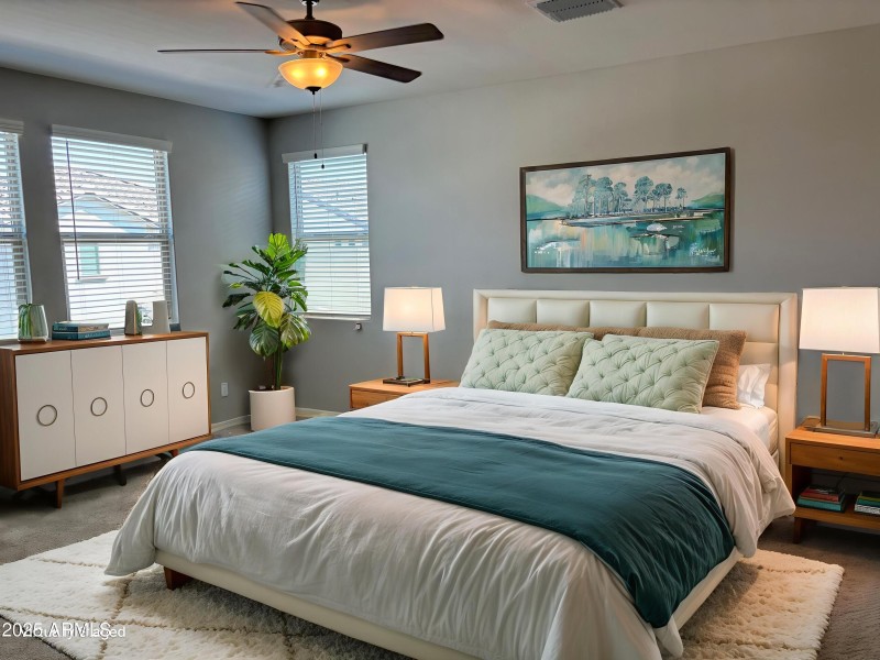 Primary Bedroom Staged