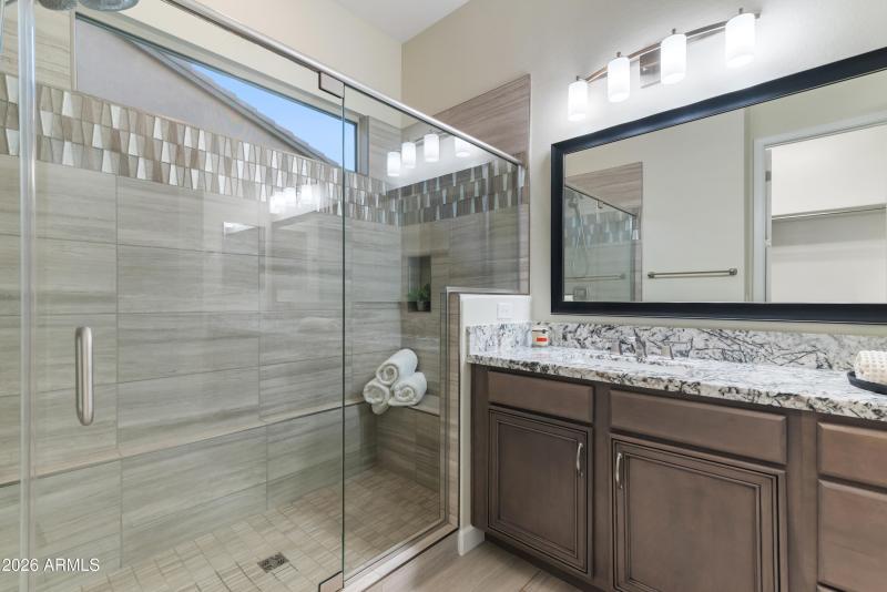 Upgraded oversized walk-in shower