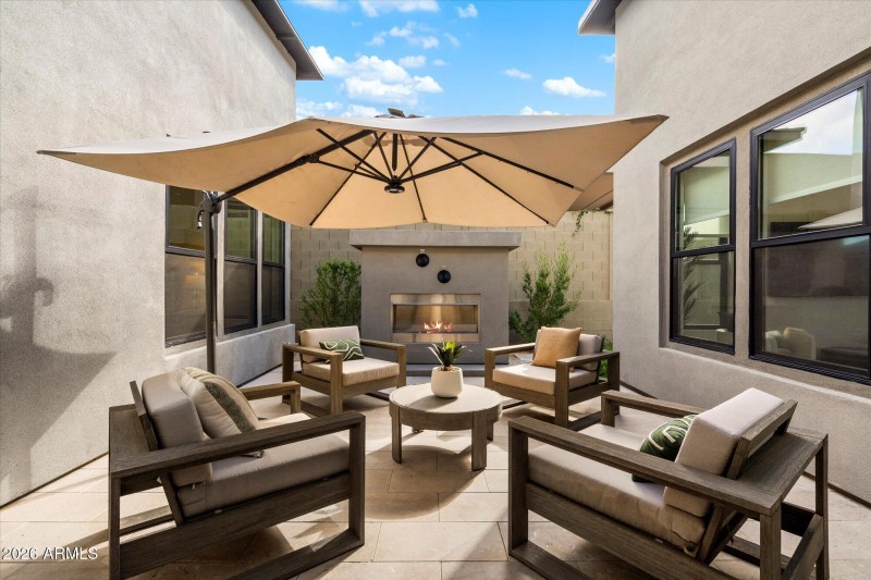 Private Interior Courtyard Fireplace