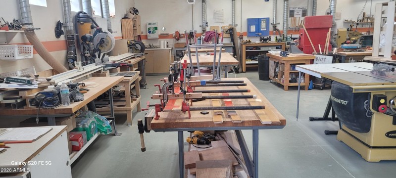 Inside woodwork shop