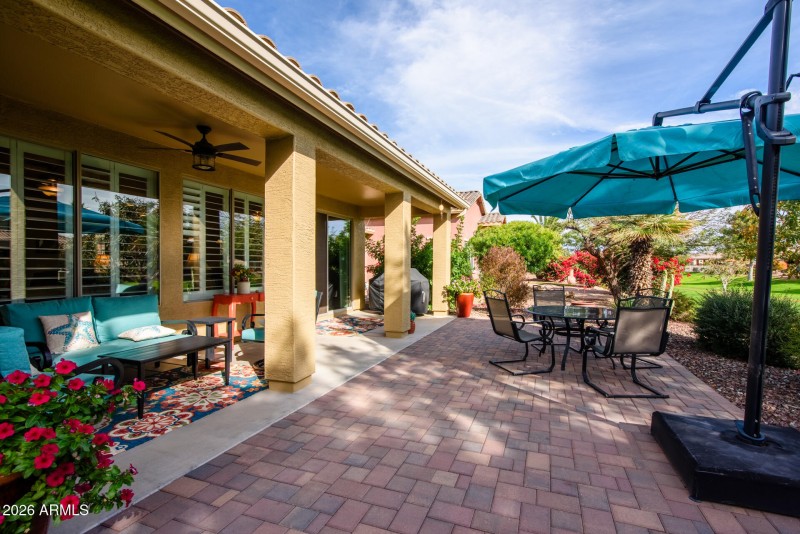 Pavers extend the patio area