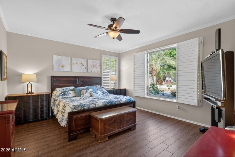 Primary Bedroom Overlooking Pool