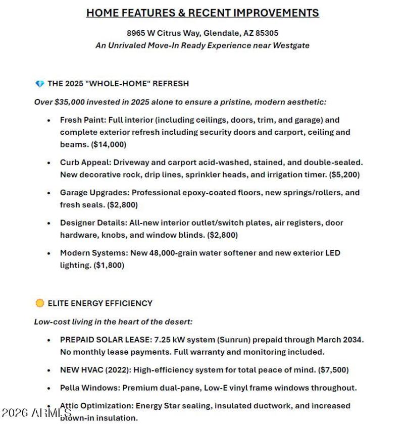 Home Features & Improvements Pg 1