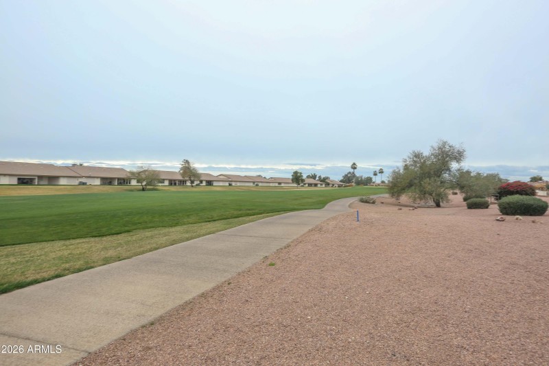 Backyard view of golf course