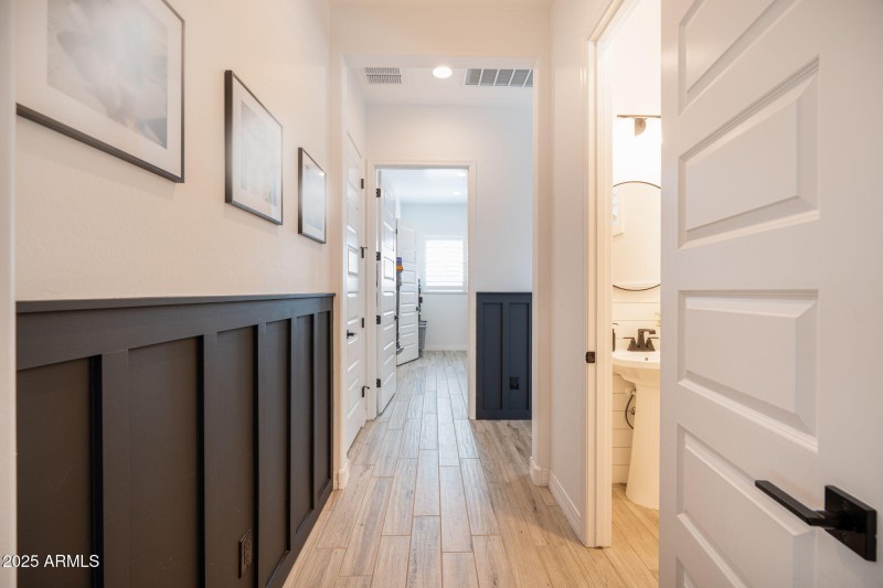 hallway & powder room