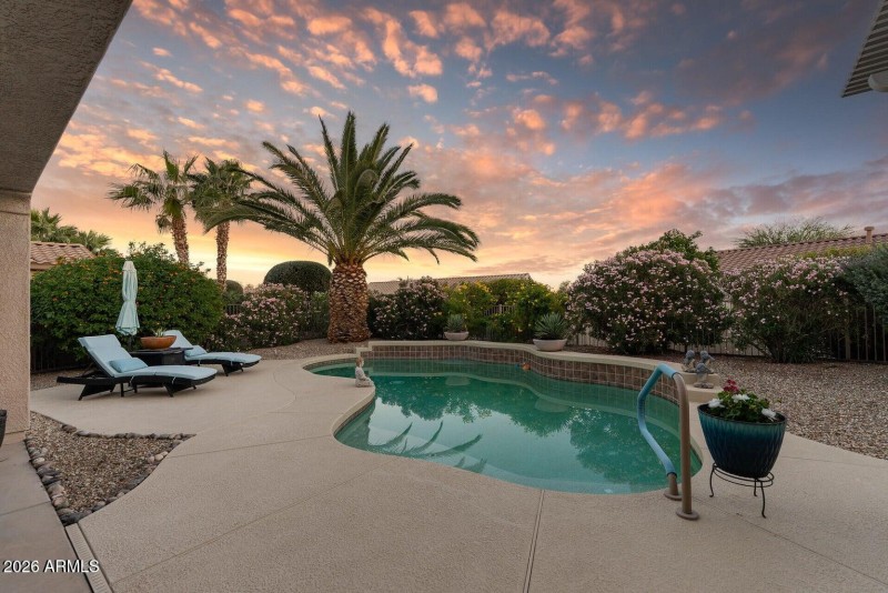 Backyard at twilight