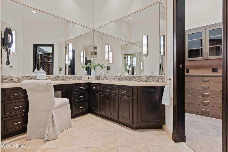 Her sink and vanity area