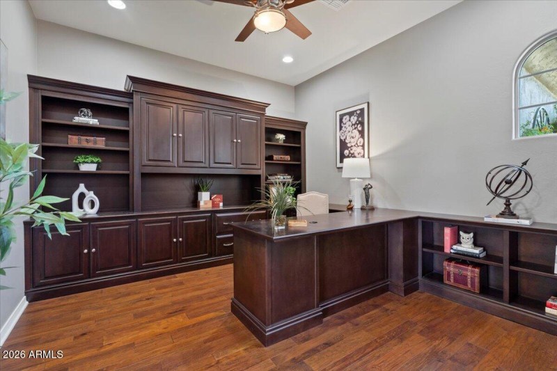 Custom cabinets in office