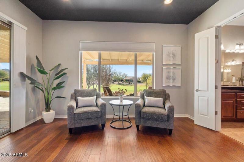 Sitting area in primary bedroom