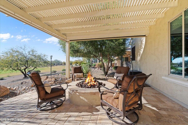 Extended Patio with Gas fire pit