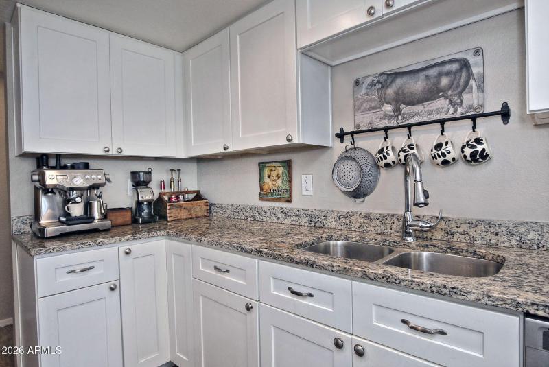 Kitchen with granite counters