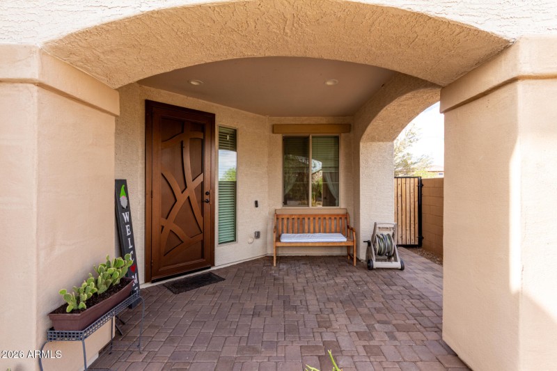 Front Porch with Custom Metal Door