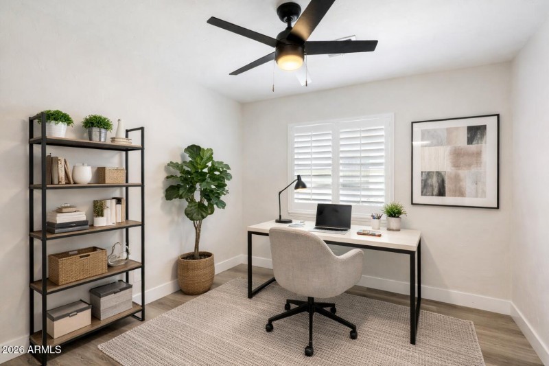 Modern minimalist home office setup