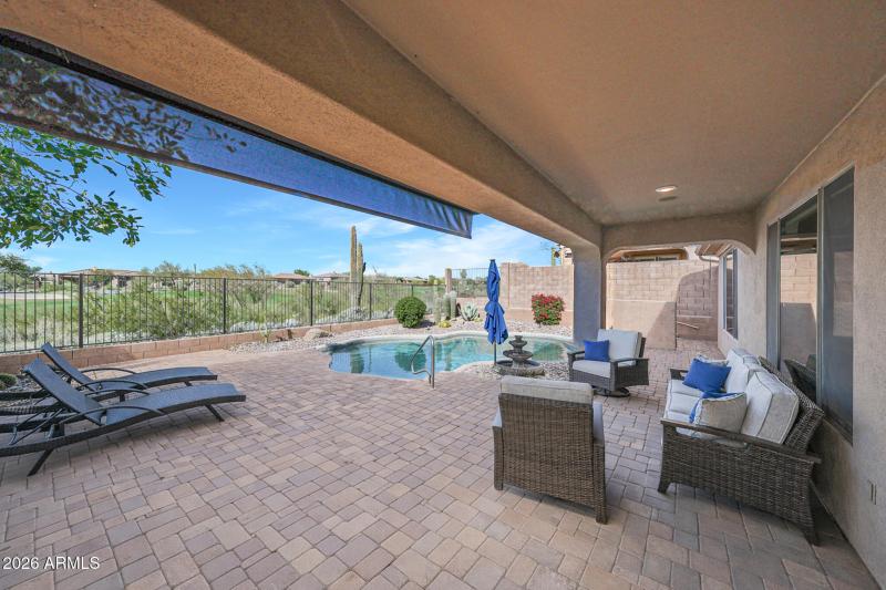 Covered Porch with Sun Shade