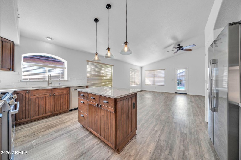 Kitchen open to family room