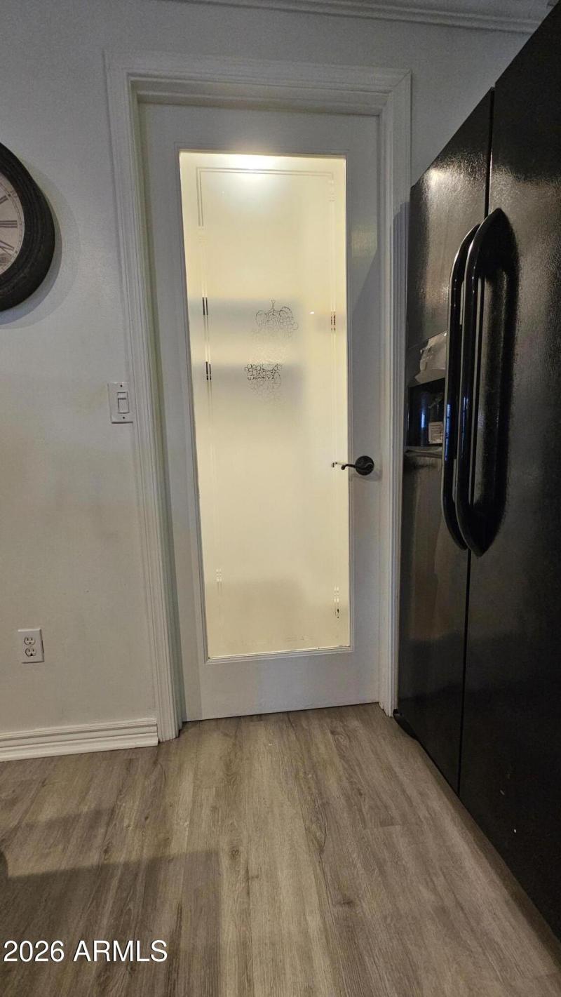 Glass door to laundry