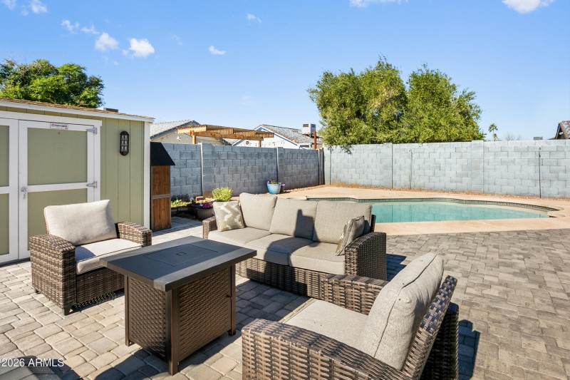 Large Paver Patio & Shed