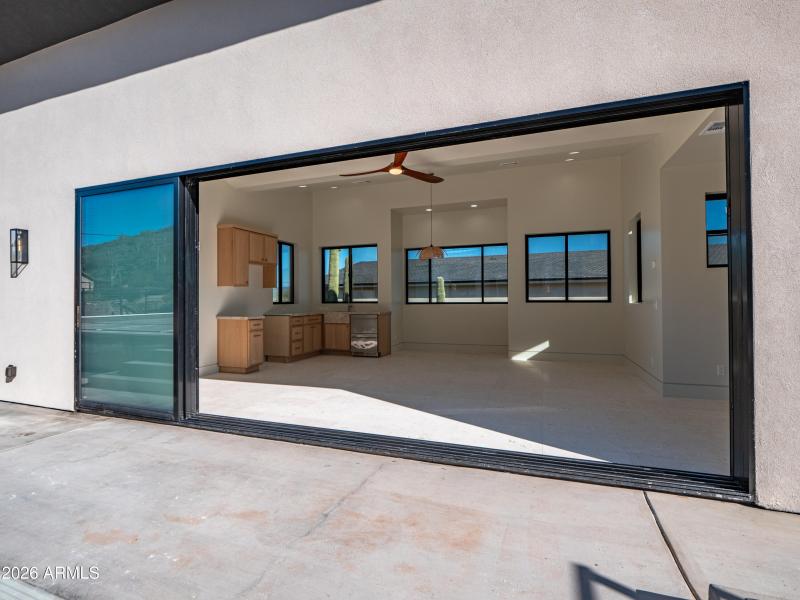 Guest house sliding glass door