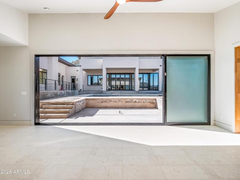 Guest house sliding glass door