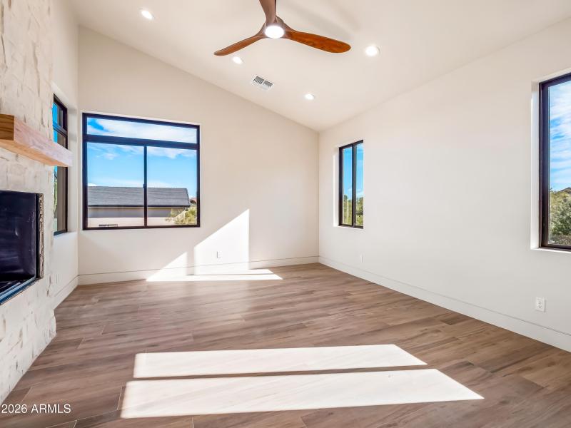Primary bedroom with fireplace