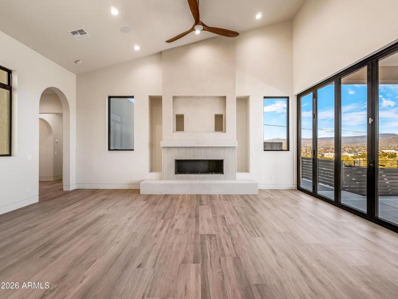 Living room with fireplace