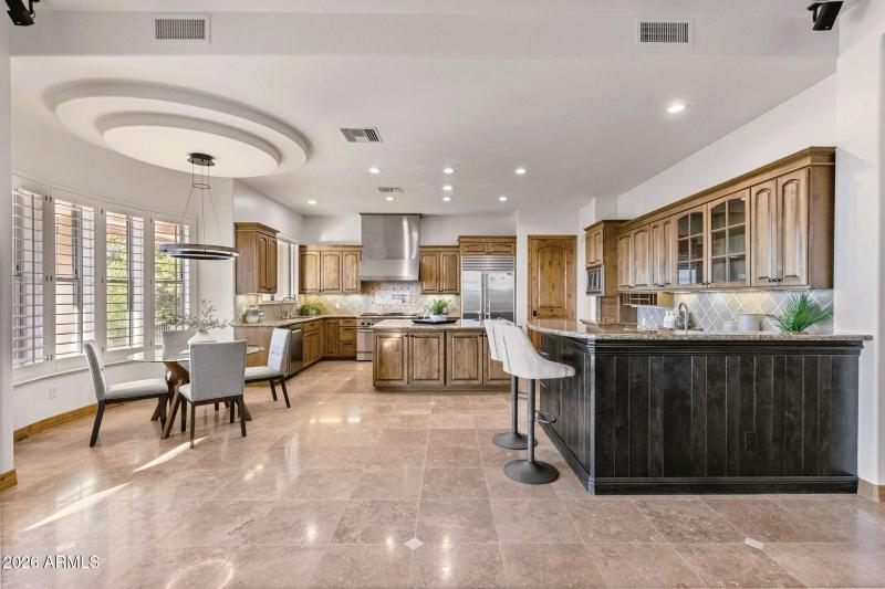 Stunning Kitchen and Wet Bar Area