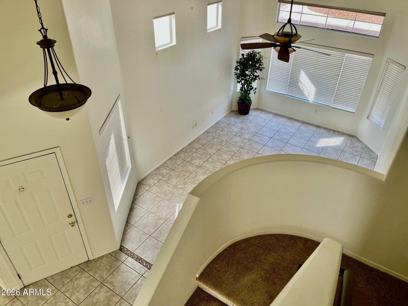 Looking down from loft area